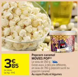 Carrefour Market MOVIES POP Popcorn caramel offre