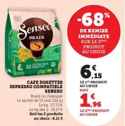 Super U Cafe dosettes espresso compatible senseo offre