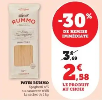 Super U Pates rummo offre