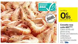 Carrefour Market Crevette rose cuite ASC offre