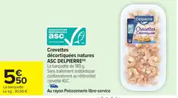 Carrefour Market DELPIERRE Crevettes décortiquées natures ASC offre