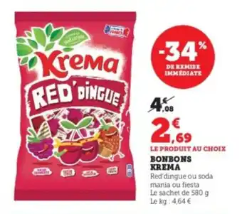Super U Bonbons krema offre