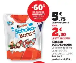 Super U Kinder schokobons offre
