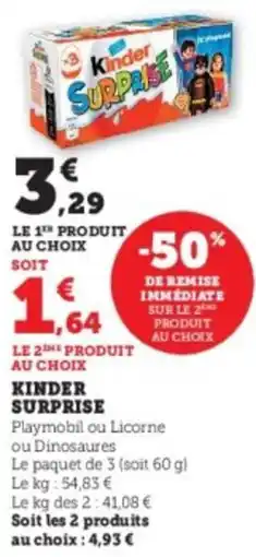Super U Kinder surprise offre