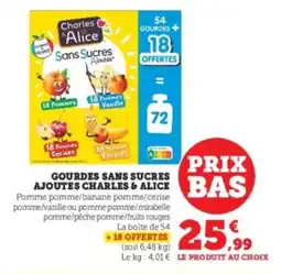 Super U Gourdes sans sucres ajoutes charles & alice offre