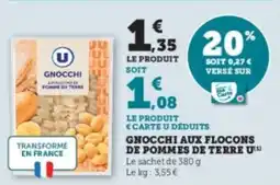 Super U Gnocchi aux flocons de pommes de terre u offre