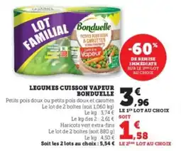 Super U Legumes cuisson vapeur bonduelle offre
