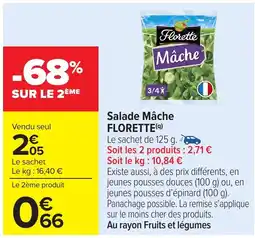 Carrefour Market FLORETTE Salade Mâche offre