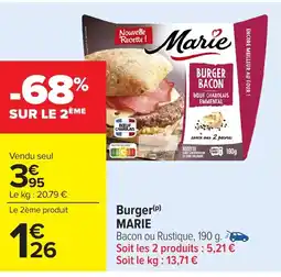 Carrefour Market MARIE Burger offre