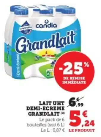 Lait uht demi-ecreme grandlait
