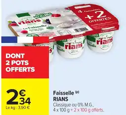 Carrefour Market RIANS Faisselle offre