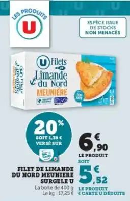 Super U Filet de limande du nord meuniere surgele u offre