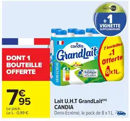 Carrefour Market CANDIA Lait U.H.T GrandLait offre