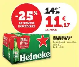 Super U Biere blonde heineken 5° offre