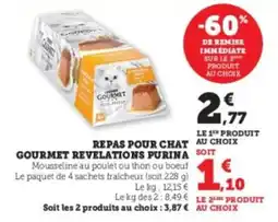 Super U Repas pour chat gourmet revelations purina offre