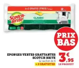 Super U Eponges vertes grattantes scotch brite offre