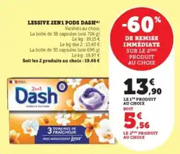 Super U Lessive 2en1 pods dash offre