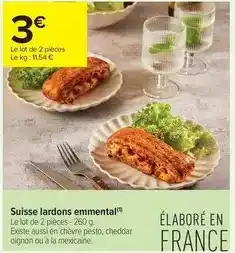 Carrefour Drive Suisse lardons emmental offre