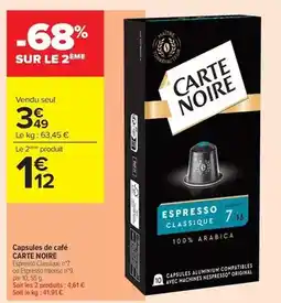 Carrefour Drive Carte noire - capsules de café offre