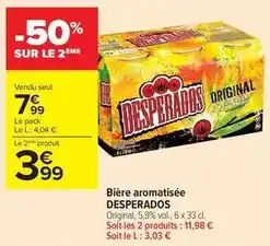 Carrefour Drive Desperados - bière aromatisée offre