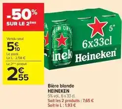 Carrefour Drive Heineken - bière blonde offre
