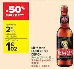 Carrefour Drive La biere du demon - bière forte offre