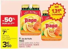 Carrefour Pago - jus de fruits offre