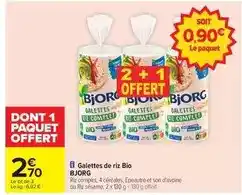 Carrefour Bjorg - galettes de riz bio offre