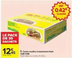Carrefour Carton nouilles instantanées halal offre
