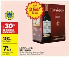 Carrefour Haussmann - i.g.p. pays d'oc offre