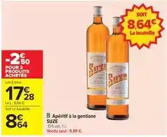 Carrefour Suze - apéritif à la gentiane offre