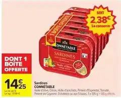 Carrefour Connetable - sardines offre