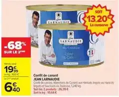 Carrefour Jean larnaudie - confit de canard offre