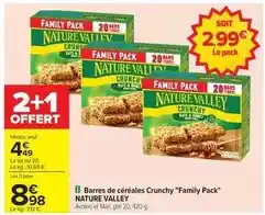 Carrefour Nature valley - barres de céréales crunchy family pack offre