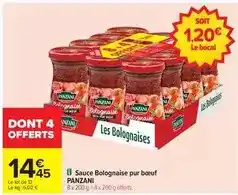 Carrefour Panzani - sauce bolognaise pur boeuf offre