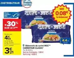 Carrefour Carrefour - bâtonnets de surimi msc offre