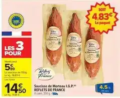 Carrefour Reflets de france - saucisse de morteau i.g.p offre