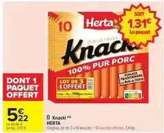 Carrefour Herta - knacki offre