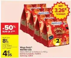 Carrefour Maître coq - wings party offre