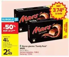 Carrefour Mars - barres glacées family pack offre
