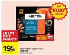 Carrefour Labeyrie - saumon fumé le norvège offre