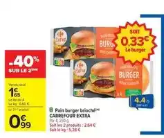 Carrefour Carrefour - extra pain burger brioché offre