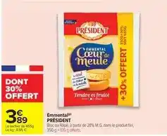 Carrefour Président - emmental offre