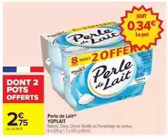 Carrefour Yoplait - perle de lait offre