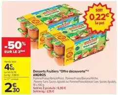 Carrefour Andros - desserts fruitiers offre découverte offre
