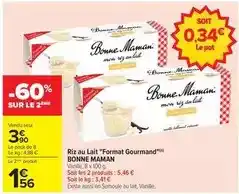 Carrefour Bonne maman - riz au lait format gourmand offre