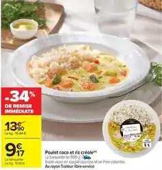 Carrefour Colombo - poulet coco et riz crôle offre