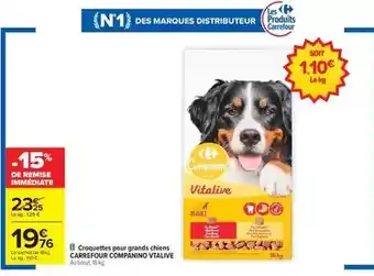 Carrefour Carrefour - croquettes pour grands chiens companino v'alive offre