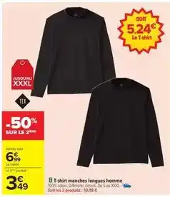 Carrefour Tex - t-shirt manches longues homme offre