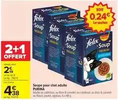 Carrefour Purina - soupe pour chat adulte offre